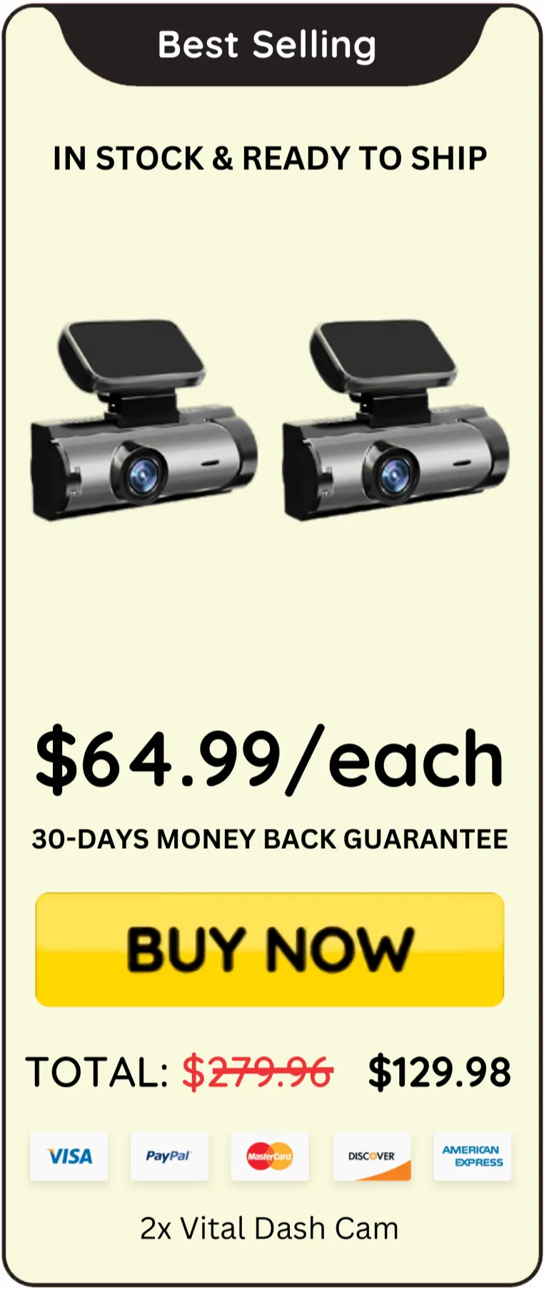 Vital Dash Cam offer best price
